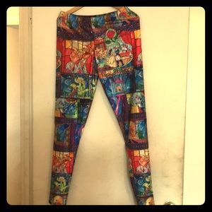 Beauty and the Beast stained glass leggings